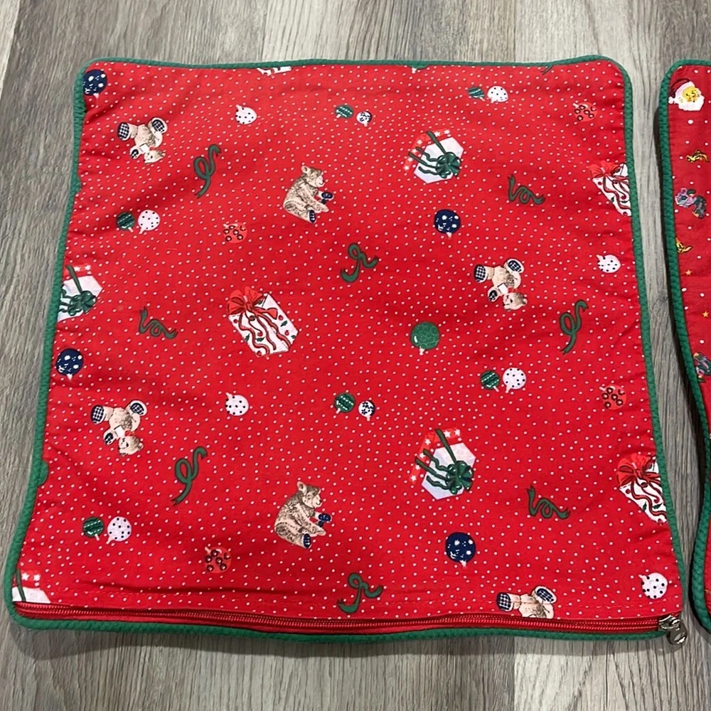 Christmas decorative pillow cases 15x15 country style set of 2